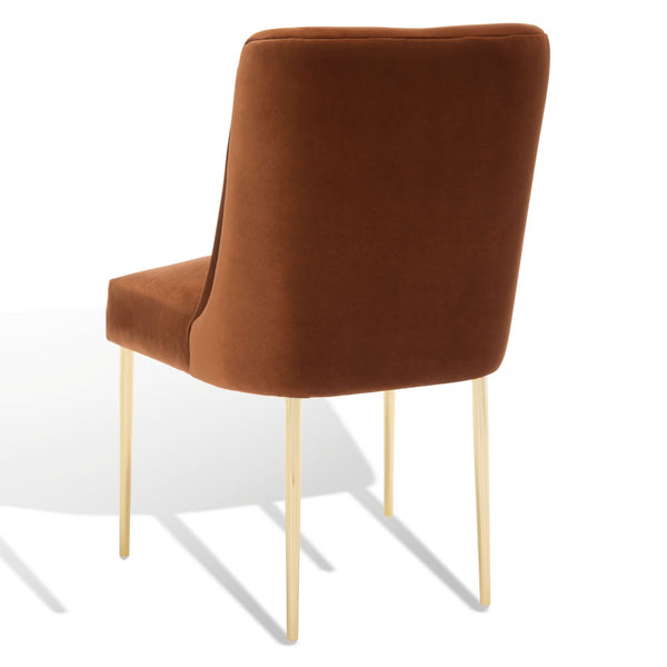 Safavieh Nolita Dining Chair Rust Fabric / Wood / Metal KNT4086K