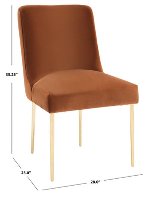 Safavieh Nolita Dining Chair Rust Fabric / Wood / Metal KNT4086K