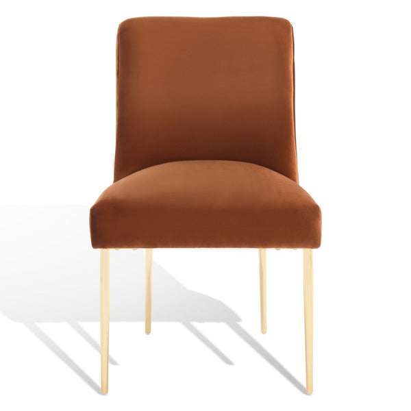 Safavieh Nolita Dining Chair Rust Fabric / Wood / Metal KNT4086K