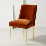 Safavieh Nolita Dining Chair Rust Fabric / Wood / Metal KNT4086K