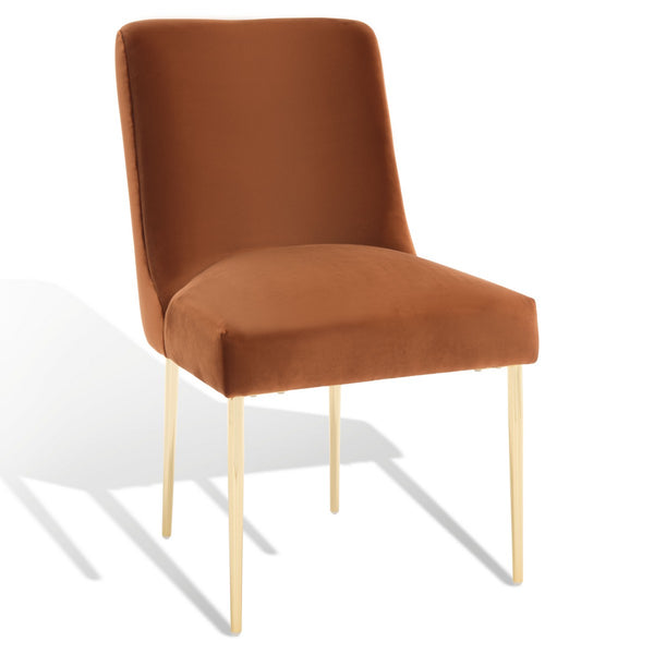 Safavieh Nolita Dining Chair Rust Fabric / Wood / Metal KNT4086K