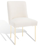 Safavieh Nolita Boucle Dining Chair Ivory Fabric / Wood / Metal KNT4086L
