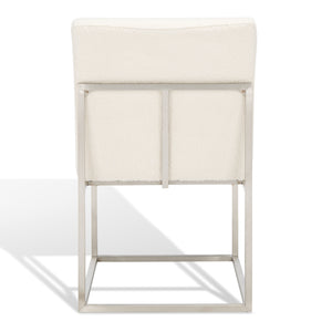 Safavieh Jenette Boucle Dining Chair Ivory / Silver KNT7042D