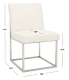 Safavieh Jenette Boucle Dining Chair Ivory / Silver KNT7042D