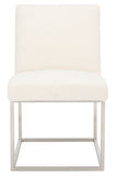 Safavieh Jenette Boucle Dining Chair Ivory / Silver KNT7042D