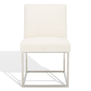 Safavieh Jenette Boucle Dining Chair Ivory / Silver KNT7042D