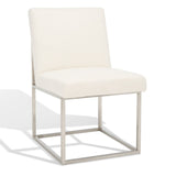 Safavieh Jenette Boucle Dining Chair Ivory / Silver KNT7042D