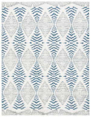 Kenya 175 Hand Knotted 100% Wool Pile Rug Blue / Ivory 100% Wool Pile KNY175M-8