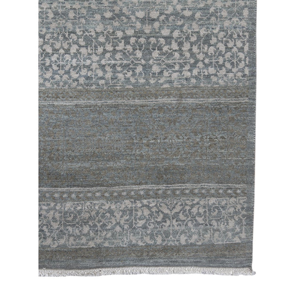 AMER Rugs Kohinoor KOH-1 Hand-Knotted Floral Transitional Area Rug Grey/Blue 10' x 14'