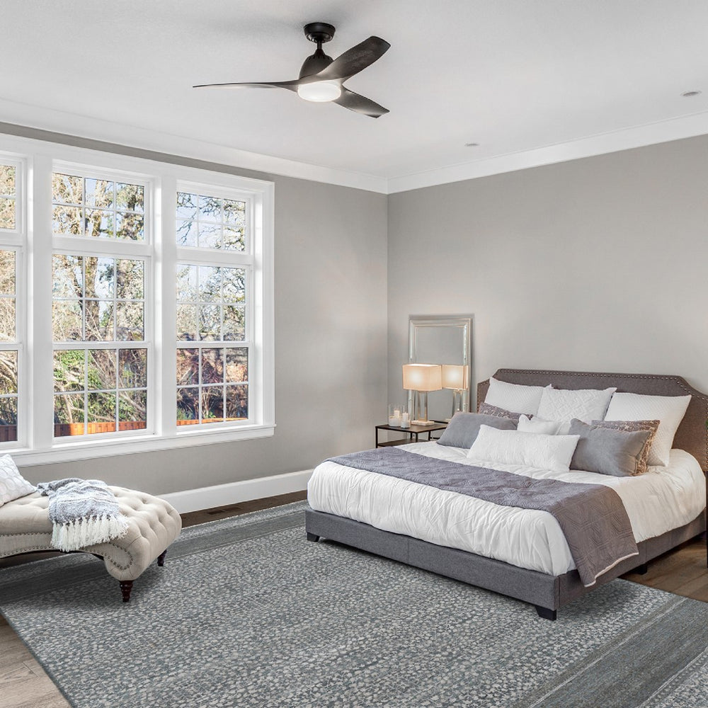 AMER Rugs Kohinoor KOH-1 Hand-Knotted Floral Transitional Area Rug Grey/Blue 10' x 14'