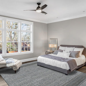 AMER Rugs Kohinoor KOH-1 Hand-Knotted Floral Transitional Area Rug Grey/Blue 10' x 14'