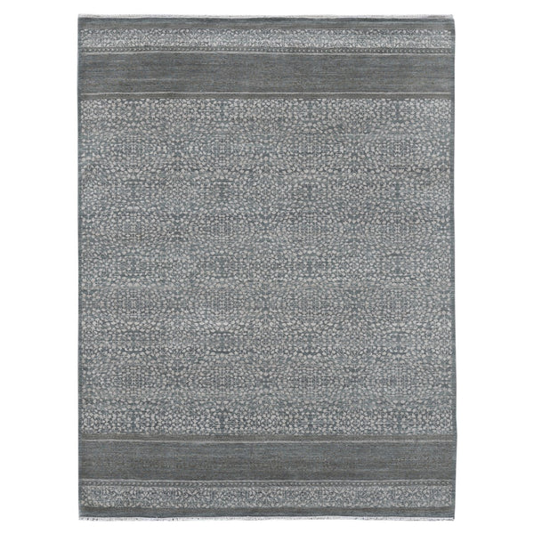 AMER Rugs Kohinoor KOH-1 Hand-Knotted Floral Transitional Area Rug Grey/Blue 10' x 14'