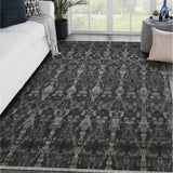 AMER Rugs Kohinoor KOH-11 Hand-Knotted Geometric Transitional Area Rug Blue/Brown 10' x 14'