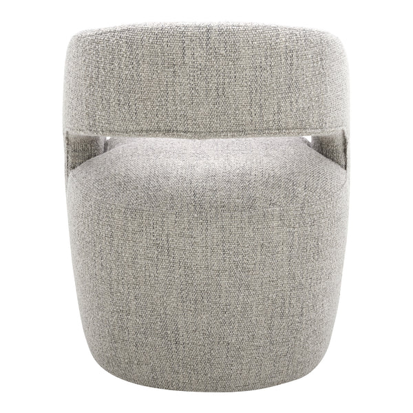 Moe's Home Barrow Rolling Dining Chair Performance Fabric Grey Storm KQ-1024-39