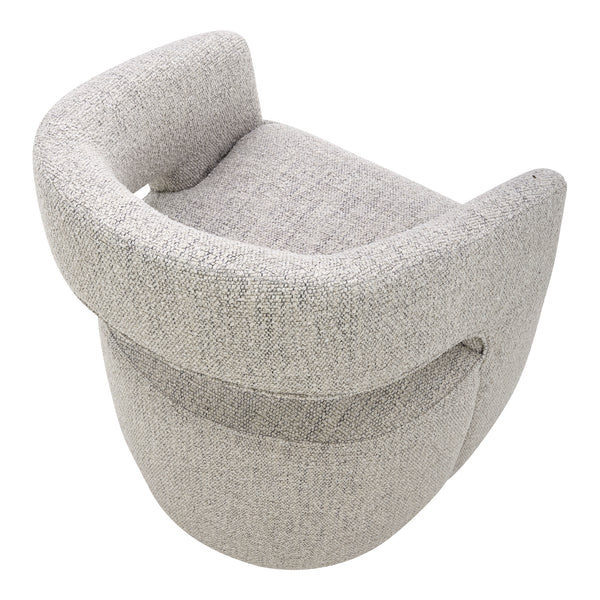 Moe's Home Barrow Rolling Dining Chair Performance Fabric Grey Storm KQ-1024-39