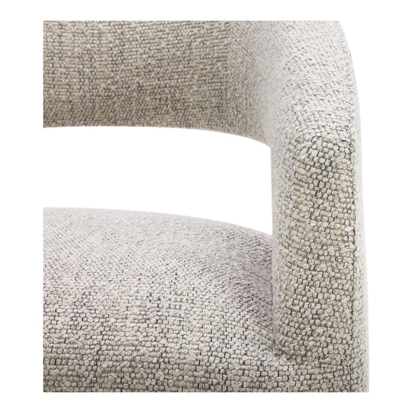 Moe's Home Barrow Rolling Dining Chair Performance Fabric Grey Storm KQ-1024-39