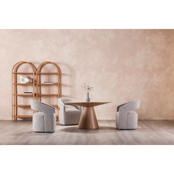 Moe's Home Barrow Rolling Dining Chair Performance Fabric Grey Storm KQ-1024-39