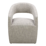 Moe's Home Barrow Rolling Dining Chair Performance Fabric Grey Storm KQ-1024-39