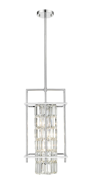 Bethel Chrome Chandelier in Metal & Crystal