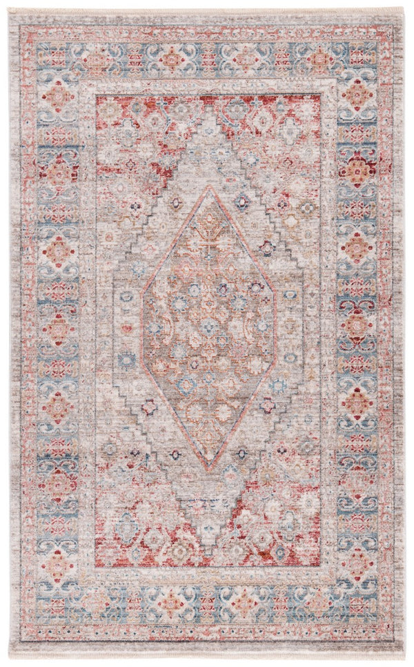 Kenitra 600 Kenitra 662 Traditional Power Loomed Polyester Space Dyed Rug Grey / Blue