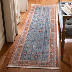 Kenitra 600 Kenitra 696 Traditional Power Loomed Polyester Space Dyed Rug Blue / Red