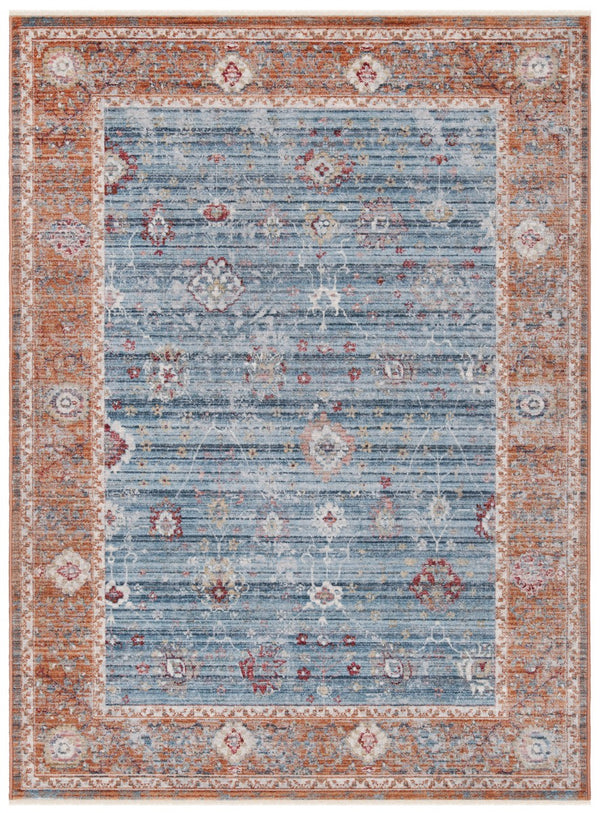 Kenitra 600 Kenitra 696 Traditional Power Loomed Polyester Space Dyed Rug Blue / Red