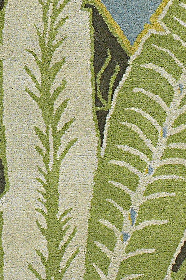 Chandra Rugs Kronos 100% Wool Hand-Tufted Contemporary Rug Green/Blue 7'9 Round