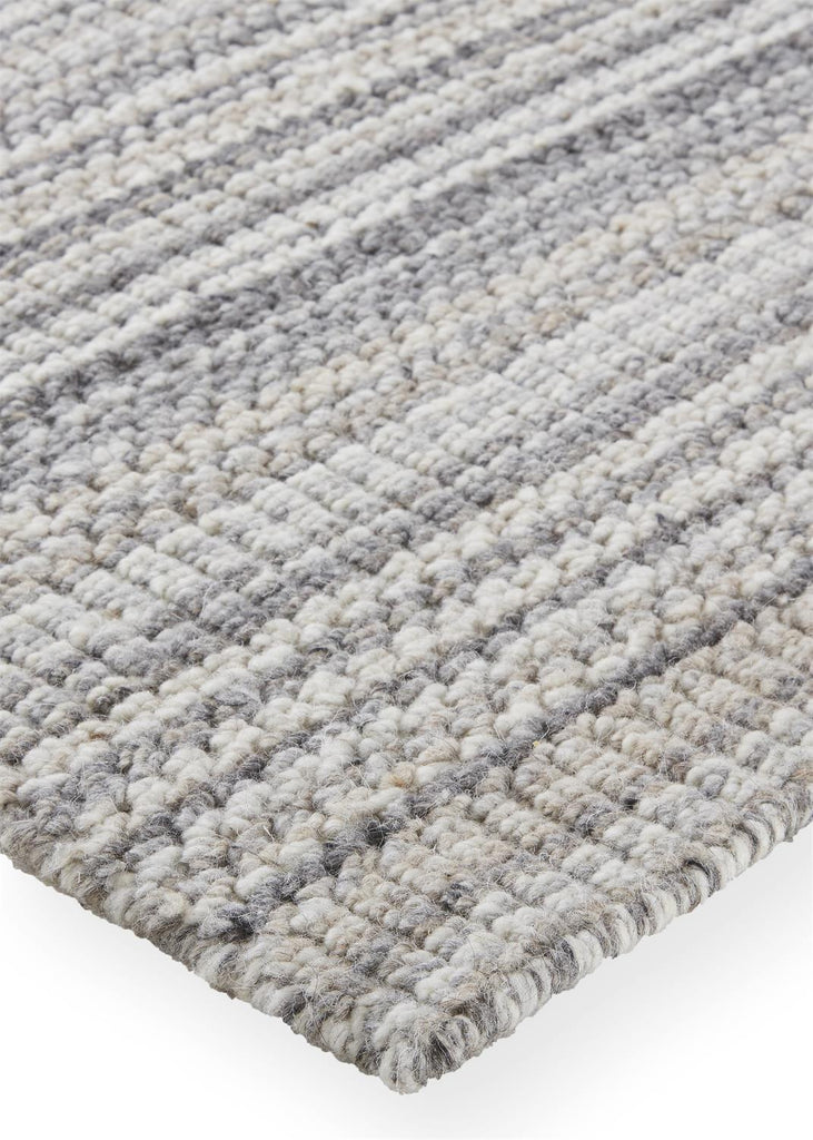 Keaton Handmade Wool Rug, Neutral Stripe, Tan/Ivory, 9ft x 12ft Area Rug