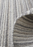 Keaton Handmade Wool Rug, Neutral Stripe, Tan/Ivory, 9ft x 12ft Area Rug