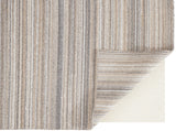 Keaton Handmade Wool Rug, Neutral Stripe, Tan/Silver Gray, 9ft x 12ft Area Rug