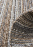 Keaton Handmade Wool Rug, Neutral Stripe, Tan/Silver Gray, 9ft x 12ft Area Rug