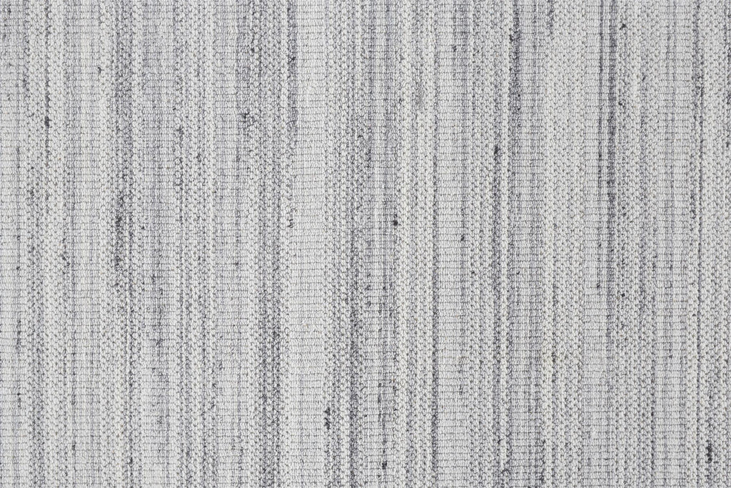 Keaton Handmade Woolt Area Rug, Neutral Stripe, Light Gray/Silver, 9ft x 12ft