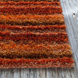 Chandra Rugs Kubu 100% Polyester Hand-Woven Contemporary Rug Red/Orange/Brown 9' x 13'