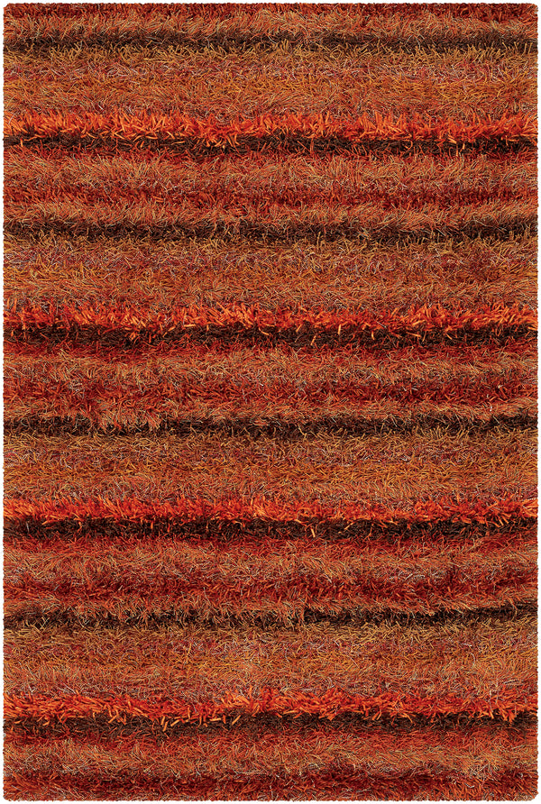 Chandra Rugs Kubu 100% Polyester Hand-Woven Contemporary Rug Red/Orange/Brown 9' x 13'