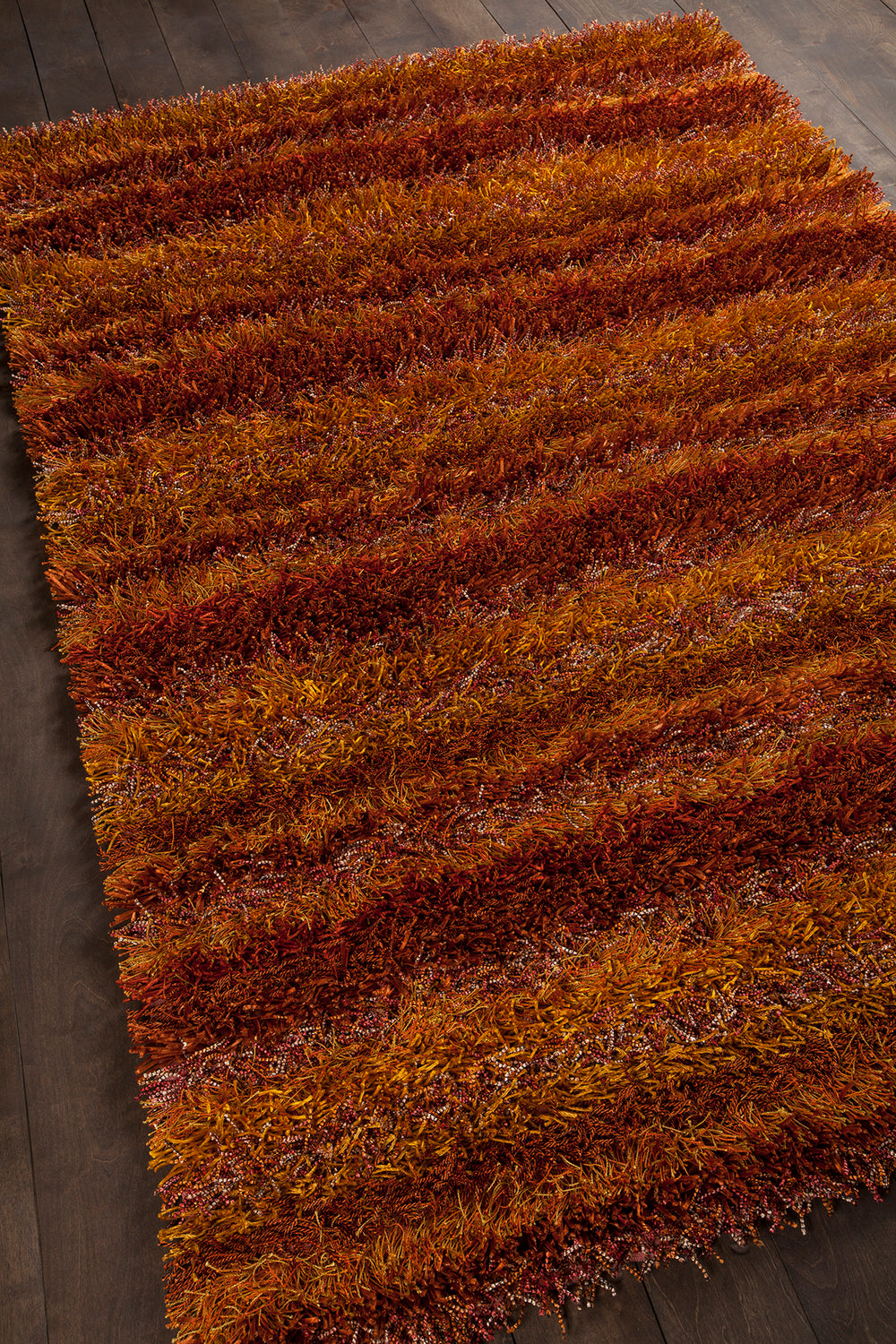 Chandra Rugs Kubu 100% Polyester Hand-Woven Contemporary Rug Red/Orange/Brown 9' x 13'