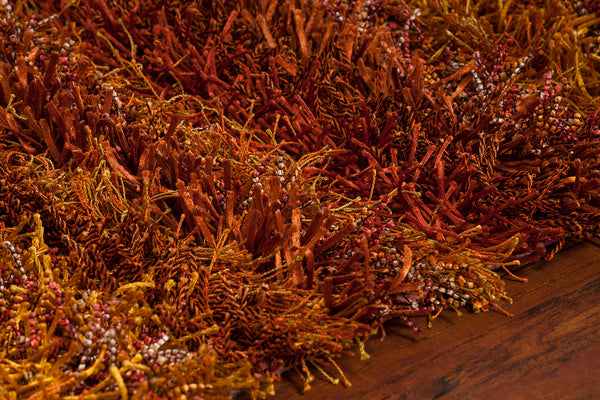 Chandra Rugs Kubu 100% Polyester Hand-Woven Contemporary Rug Red/Orange/Brown 9' x 13'