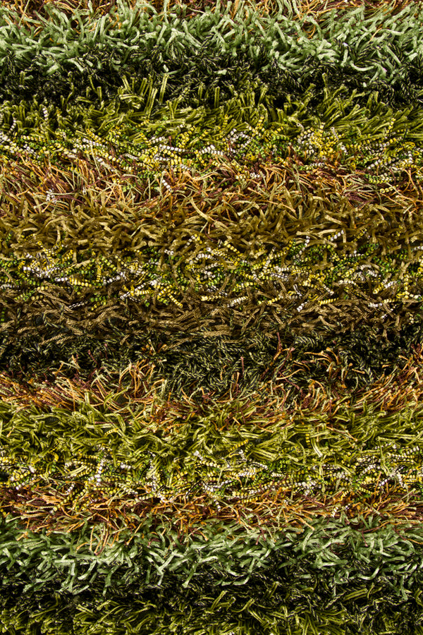 Chandra Rugs Kubu 100% Polyester Hand-Woven Contemporary Rug Green/Brown 9' x 13'