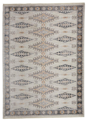 Kyra Diamond Kilim Rug, Ivory/Indigo/Orange, 9ft x 12ft - 7in Area Rug