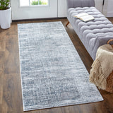 Kyra Distressed Abstract Rug, Light Gray/Ivory, 2ft-10in x 7ft-10in, Runner