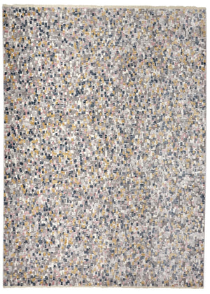 Kyra Mosaic Abstract Rug, Gray/Gold/Blue, 9ft x 12ft - 7in Area Rug