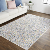 Kyra Mosaic Abstract Rug, Gray/Gold/Blue, 9ft x 12ft - 7in Area Rug