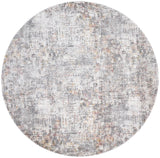 Kyra Distressed Abstract Rug, Gray/Ivory/Gold, 5ft - 6in x 5ft - 6in Round