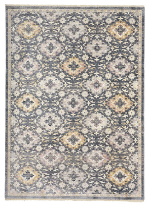 Kyra Contemporary Suzani Rug, Indigo/Gold/Pink, 9ft x 12ft - 7in Area Rug