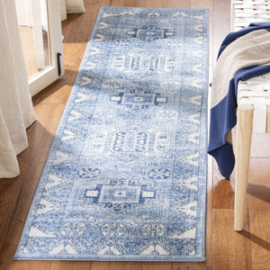 Kazak 100 Kazak 118 Contemporary Power Loomed Polypropylene Pile Rug Blue / Grey