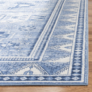 Kazak 100 Kazak 118 Contemporary Power Loomed Polypropylene Pile Rug Blue / Grey
