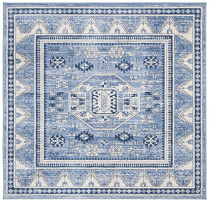 Kazak 100 Kazak 118 Contemporary Power Loomed Polypropylene Pile Rug Blue / Grey
