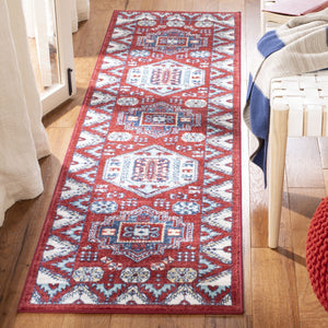 Kazak 100 Kazak 118 Contemporary Power Loomed Polypropylene Pile Rug Red / Blue
