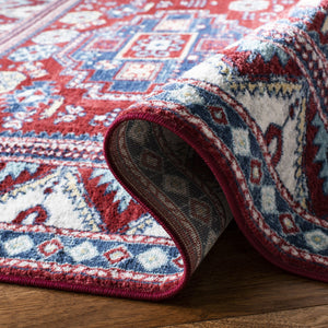 Kazak 100 Kazak 118 Contemporary Power Loomed Polypropylene Pile Rug Red / Blue