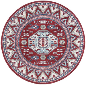 Kazak 100 Kazak 118 Contemporary Power Loomed Polypropylene Pile Rug Red / Blue