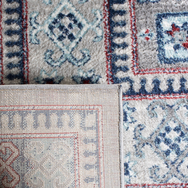 Kazak 100 Kazak 122 Contemporary Power Loomed Polypropylene Pile Rug Grey / Blue